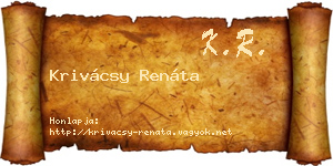 Krivácsy Renáta névjegykártya